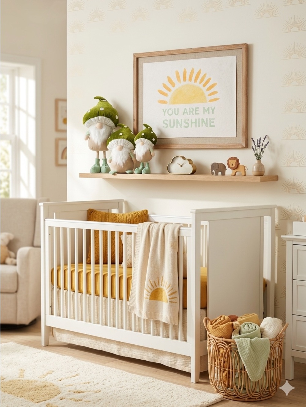 You Are My Sunshine Sunburst Wall Art - Yellow & Mint